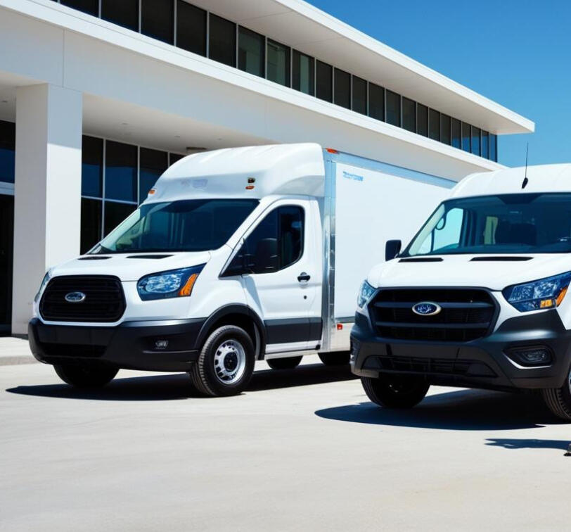 Whites Commercial Vehicles parked outside a white commercial building
